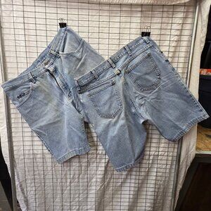 Vintage Lee Denim Shorts Size 36 Light Wash Lot of 2